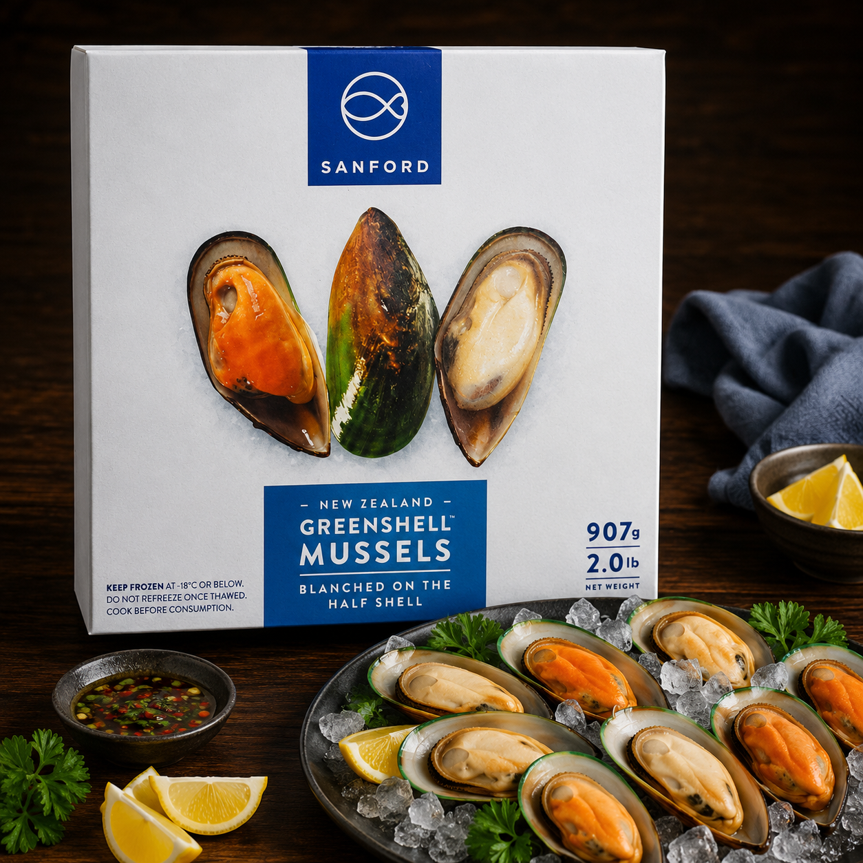 New Zealand Half Shell Green Mussels / 新西兰 青边蚝 800G