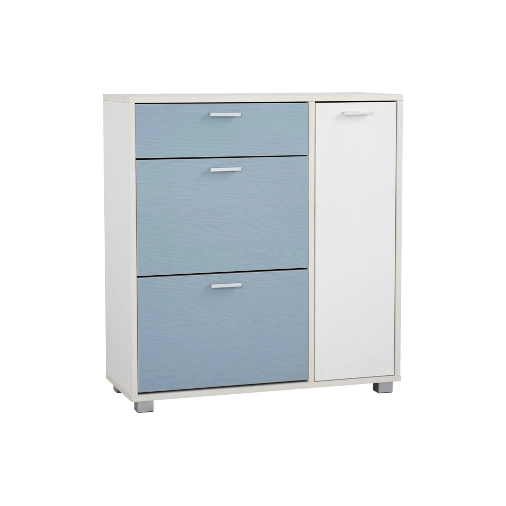 Talbot Shoe Cabinet (White + Blue)