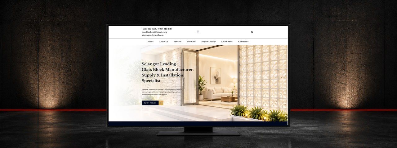 Glass Block Enterprise 雪兰莪建筑玻璃砖网站设计案例
