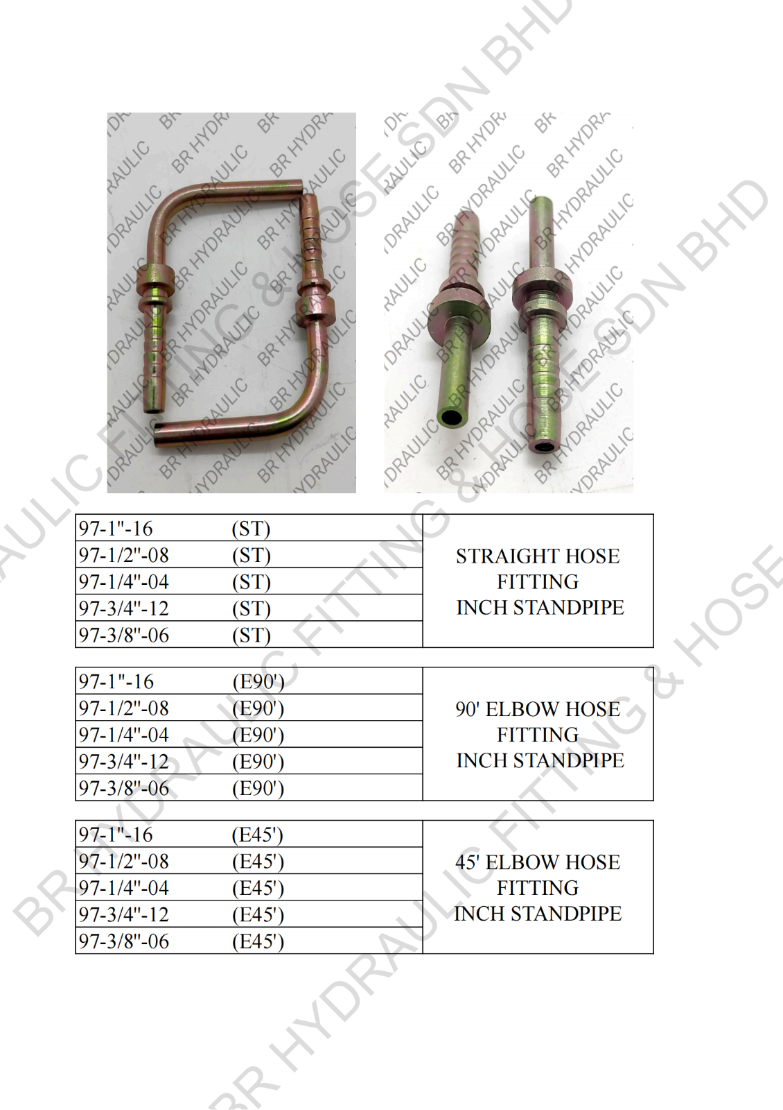 FITTING S97INCH (ST) (90D) (45D)