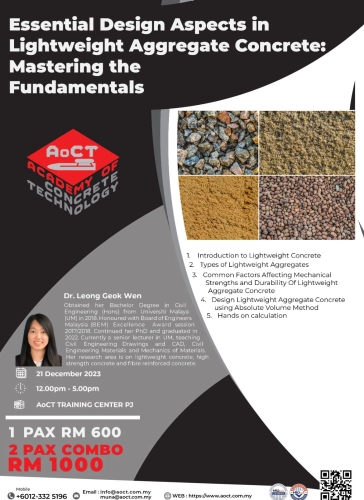 ESSENTIAL DESIGN ASPECTS IN LIGHTWEIGHT AGGREGATE CONCRETE: MASTERING THE FUNDAMENTALS