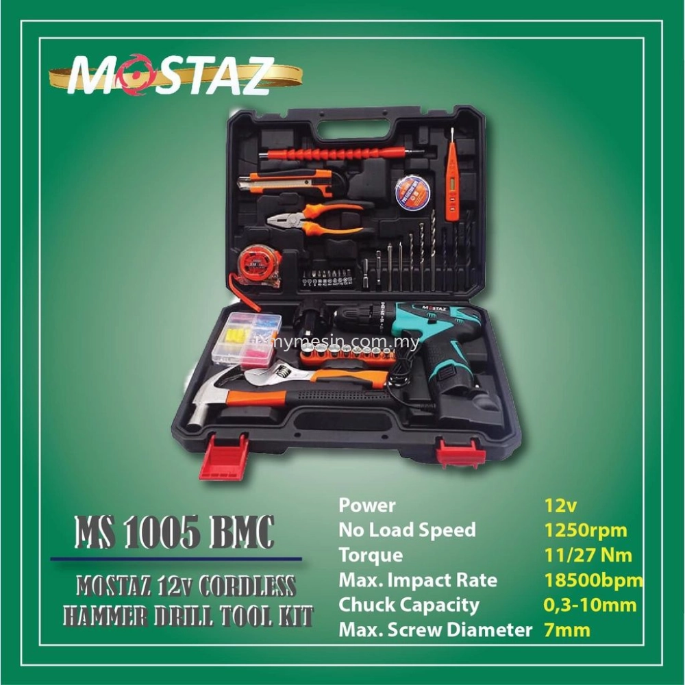 MOSTAZ MS1005MC Cordless Drill Kit 12V [Code: 10170]