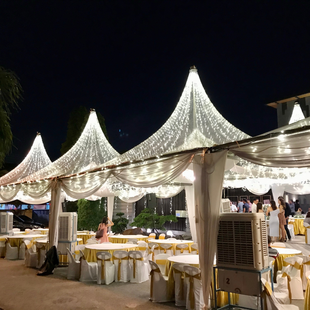 Transparent Canopy with White Scallop