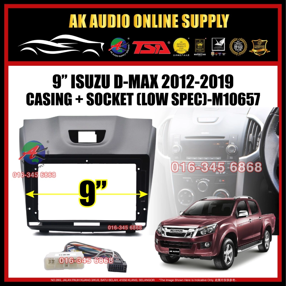 Isuzu D-Max Dmax 2012 - 2019 ( Low Spec ) Android Player 9" Casing + Socket - M10657