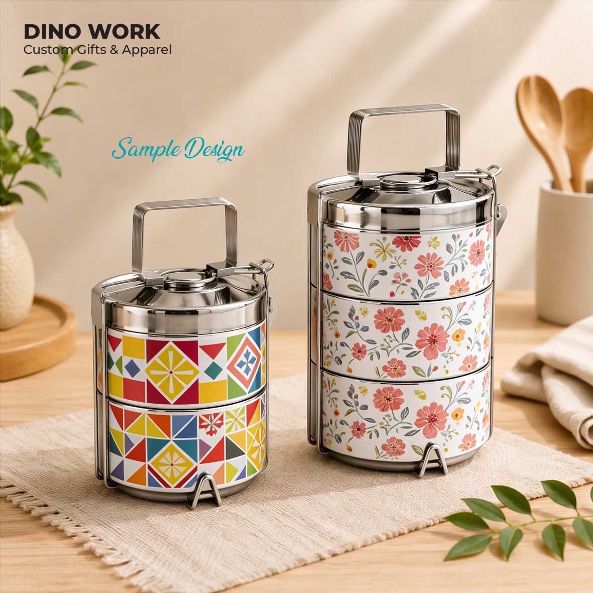 Premium Quality Stainless Steel Tiffin Carrier (2-tier 14cm And 3-tier 22cm)