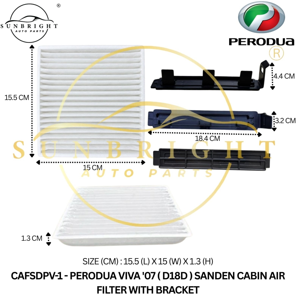 CAFSDPV-1 - PERODUA VIVA SANDEN CABIN AIR FILTER C/W BRACKET
