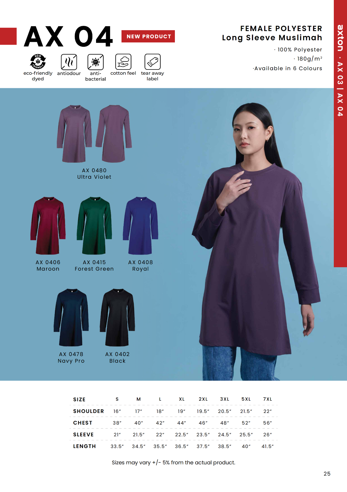 FEMALE POLYESTER Long Sleeve Muslimah T-Shirt | Quick-Dry Breathable Muslimah Corporate Uniform | Custom Logo Women’s Workwear Malaysia