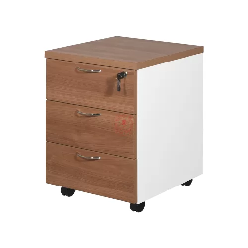 Cappuccino Mobile Pedestal 3 Drawers with Lock / Office Drawer / Side Drawer / Table Drawer / Laci Bergerak / Laci Berkunci / Laci Meja