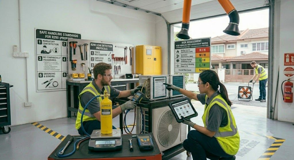 R290 refrigerant handling risk assessment