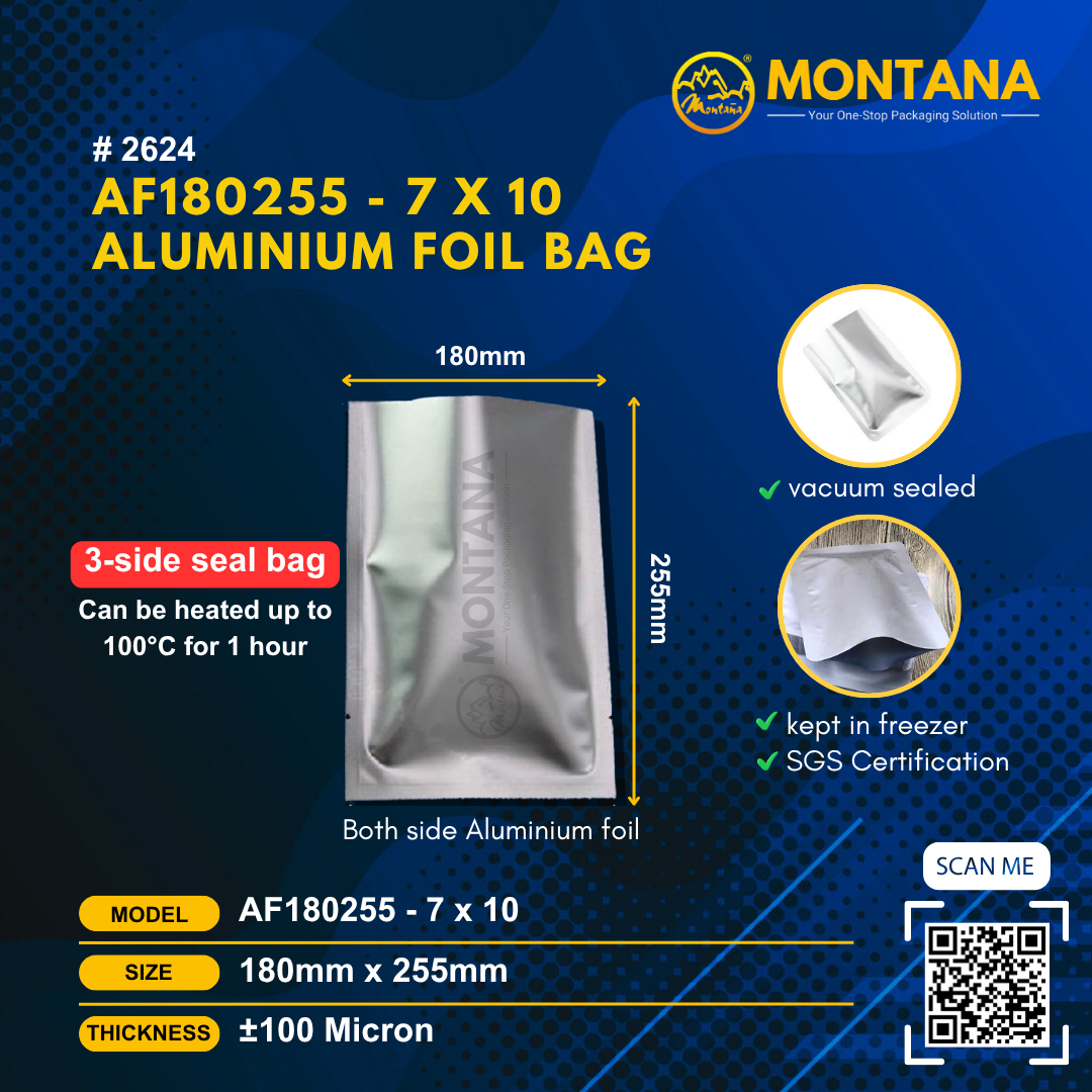 (2624) AF180255 - 7 x 10 ALUMINIUM FOIL BAG