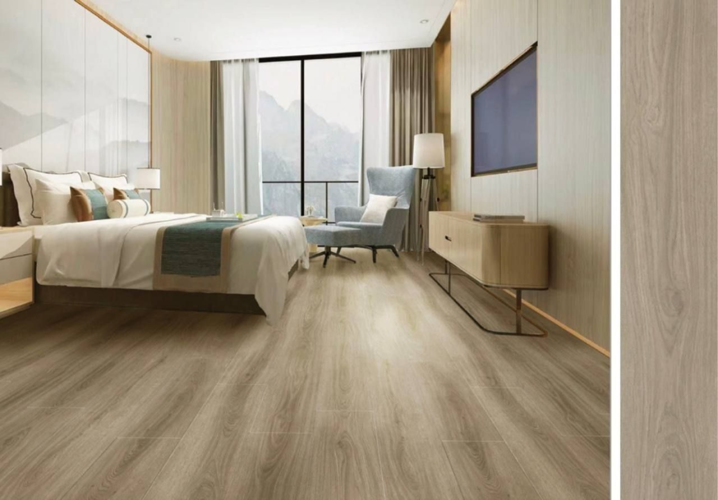 Queens Floor LVT Flooring SIGNATURE (EIR 4D)(Fiberglass Core) QVV208S-04 CREAM WOOD