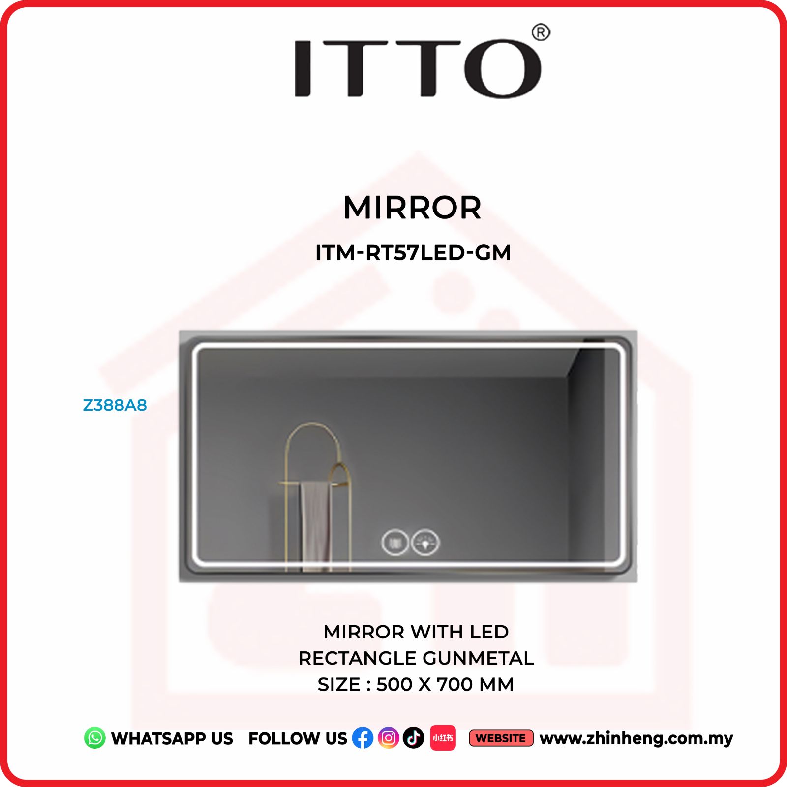 ​​​​​​​ITTO MIRROR WITH LED ITM-RT57LED-GM