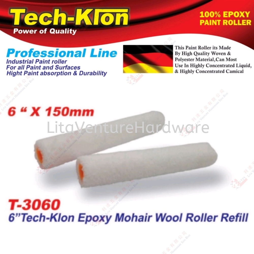 TECH KLON BRAND EPOXY MOHAIR WOOL ROLLER REFILL - T3060