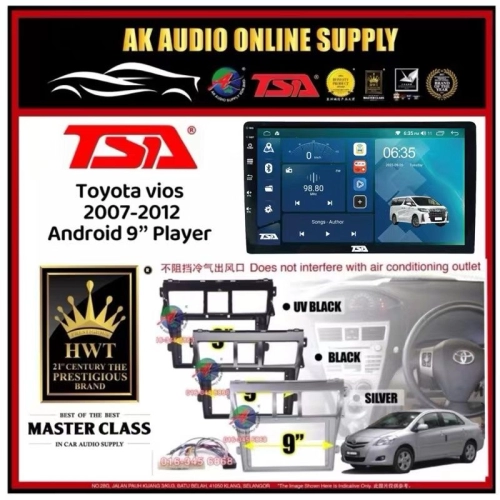 818 2+32GB◾TSA Vios 2007 - 2012 Android 9'' inch DSP/QLED/CARPLAY Car Player Monitor - AK Audio Supply Sdn Bhd