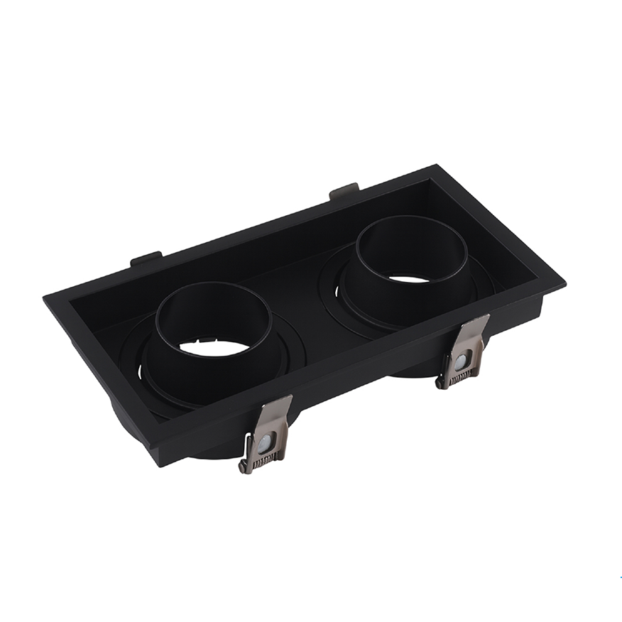 DSY-853-S2-BK+BK Square Eyeball Casing Recessed Spotlight Frame Black
