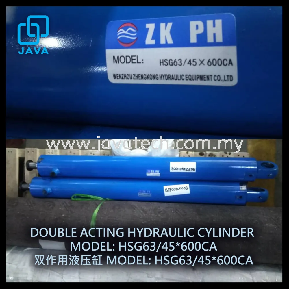 DOUBLE ACTING HYDRAULIC CYLINDER MODEL: HSG63/45*600CA