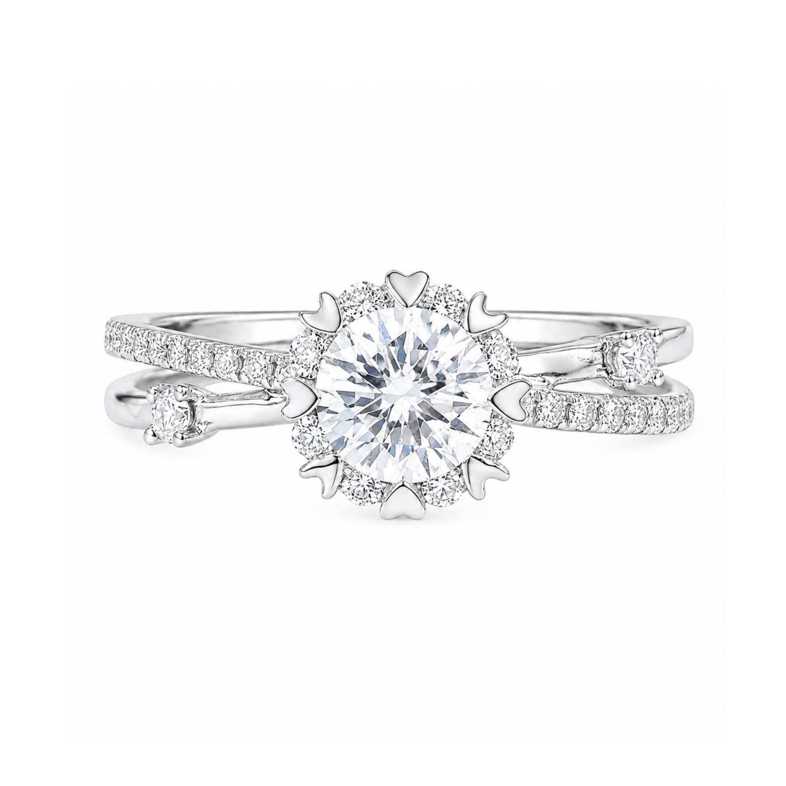 Roman & Co庐 Elyssara Snowflake Crown Engagement Ring
