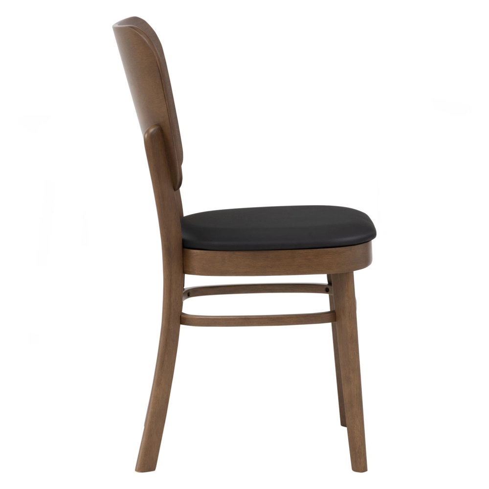 Beverly Dining Chair (Walnut, Black PU)