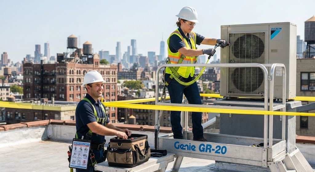 HVAC elevated work platform tool safety guide