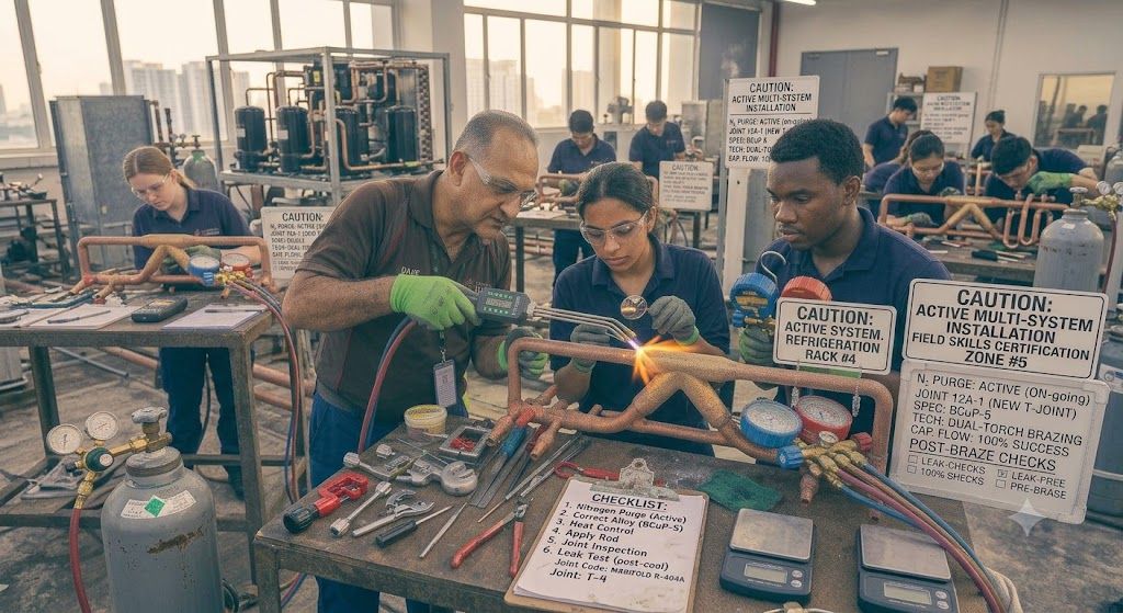 HVAC refrigeration brazing workshop skills