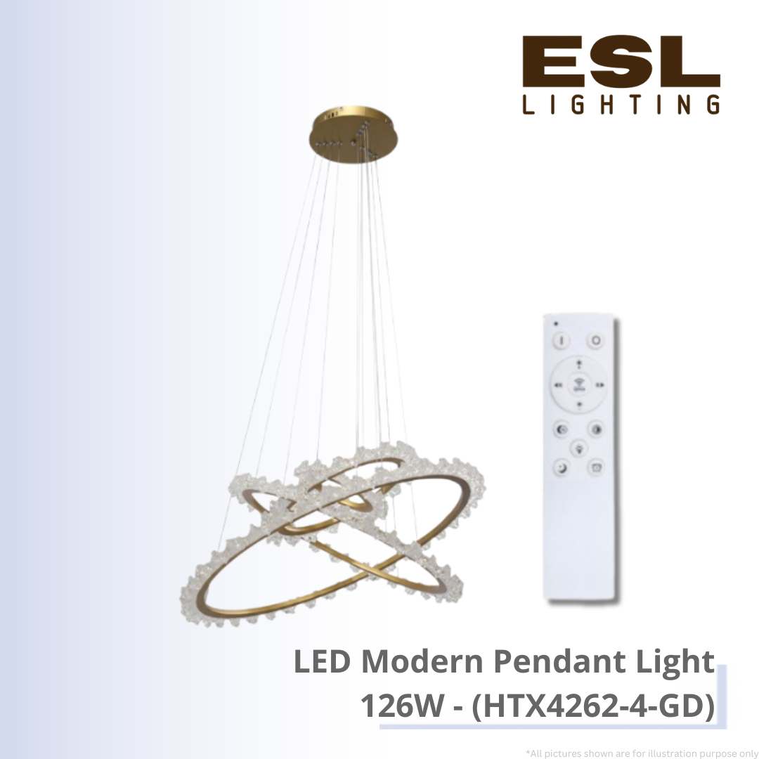 LED Modern Pendant Light 126W - HTX4262-4-GD