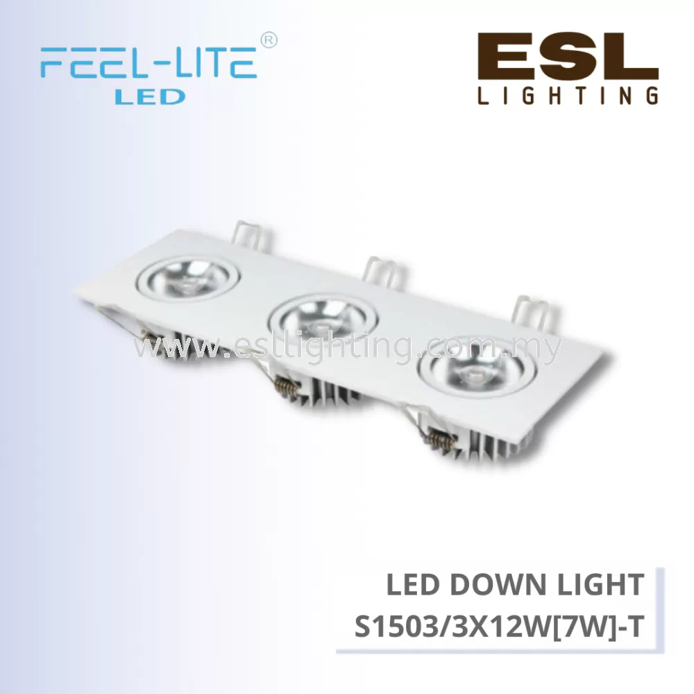 FEEL LITE LED RECESSED DOWN LIGHT 3x12W (7W) - S1503/3X12W(7W)-T
