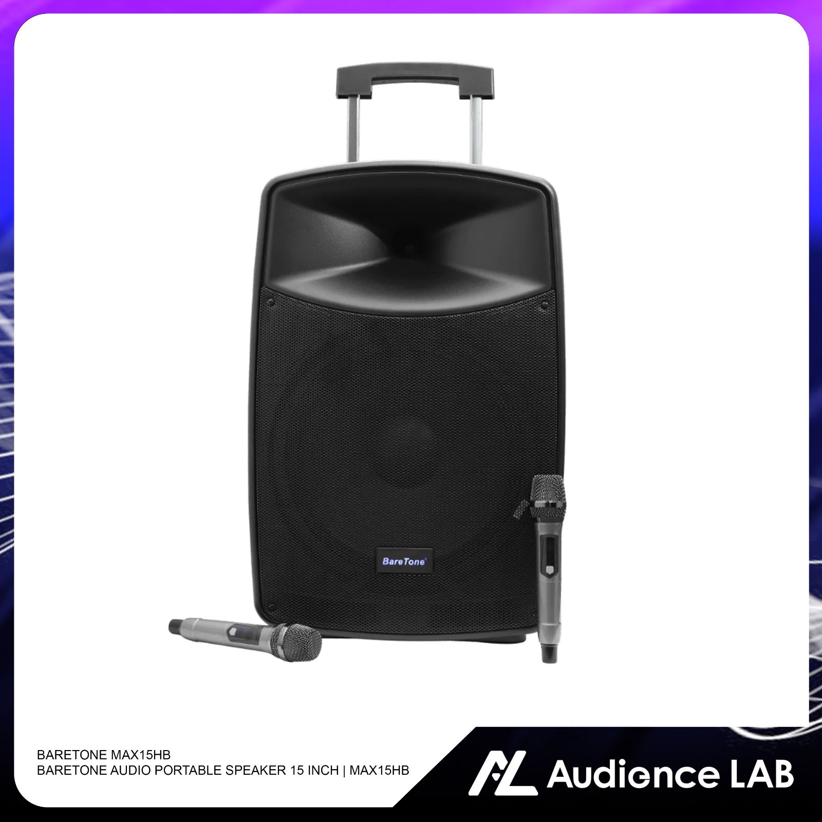 BARETONE MAX15HB BARETONE AUDIO PORTABLE SPEAKER 15 INCH | MAX15HB
