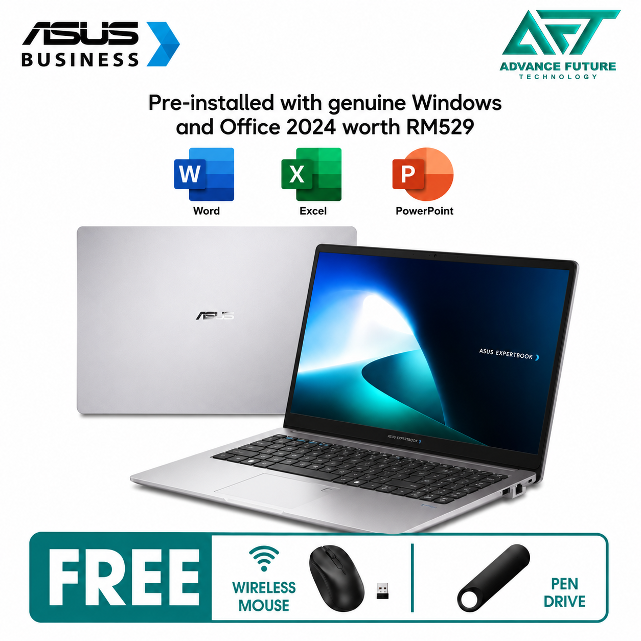 Asus ExpertBook P1 PM1503CDA-S70516WS 15.6" FHD Laptop Misty Grey ( AMD Ryzen 5 150, 16GB, 512GB SSD, ATI, W11, H&S 2024&M365 )