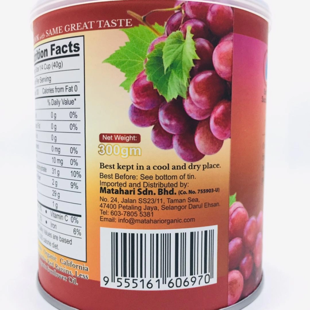 MH Food Organic Jumbo Raisins Red Seedless 有機無籽紅葡萄乾 300g