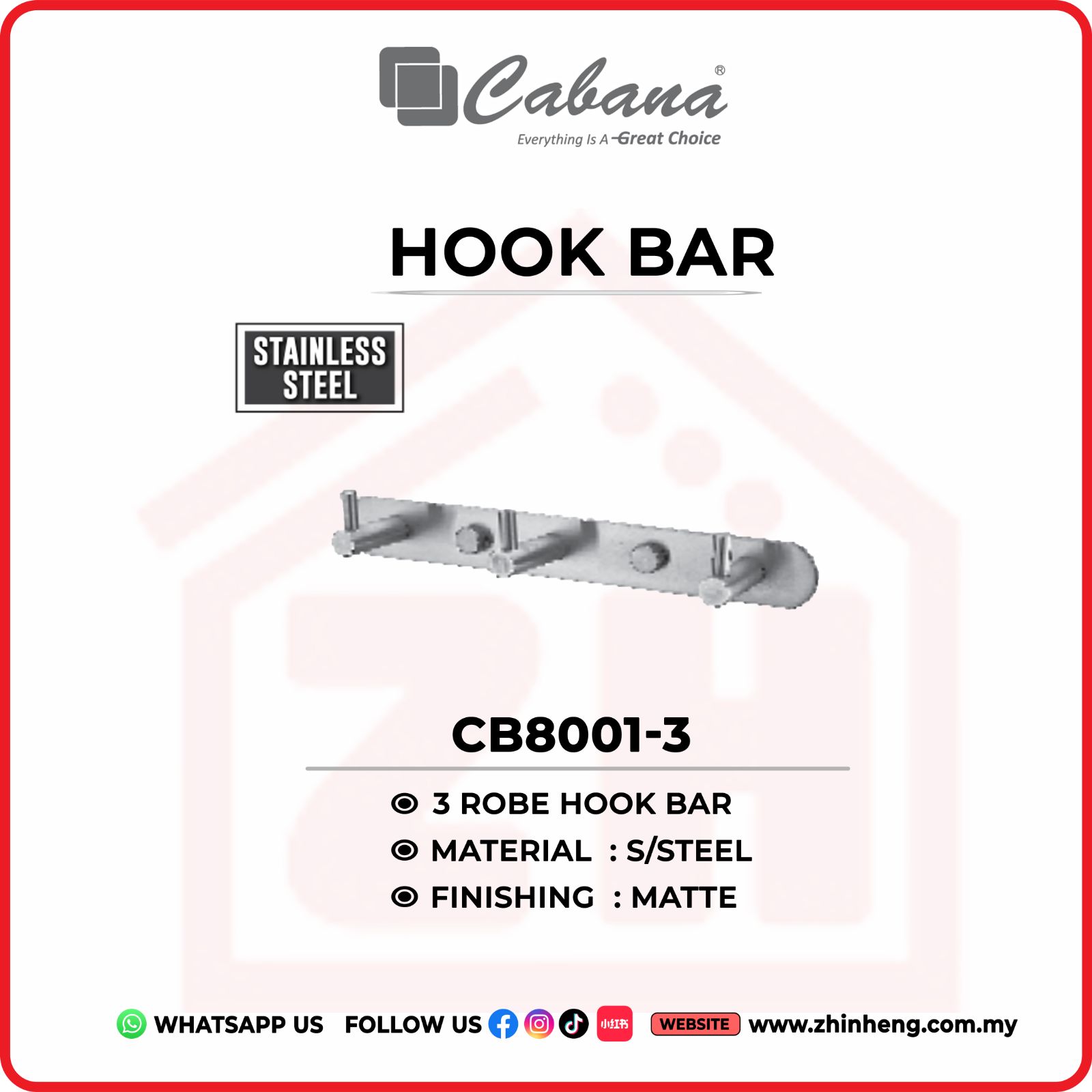CABANA Hook Bar CB8001-3