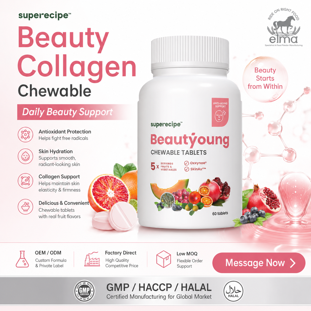 Bulk Collagen Whitening Tablets OEM Supplier for International Beauty Supplement Buyers