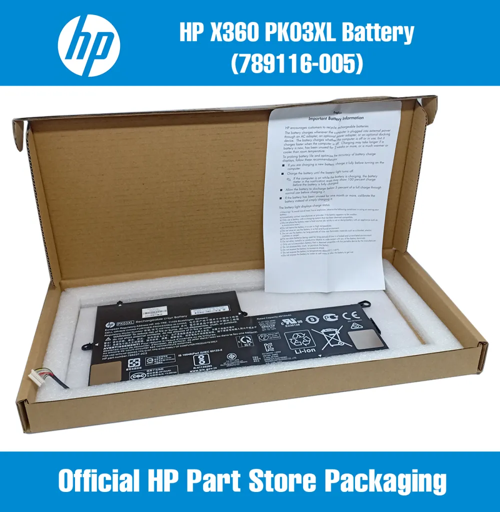 789116-005 (PK03XL) HP Battery For HP X360 Envy Spectra Series