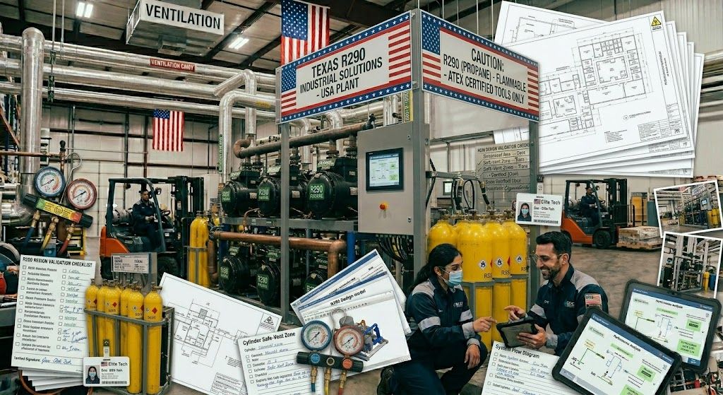 R290 industrial refrigeration installation USA
