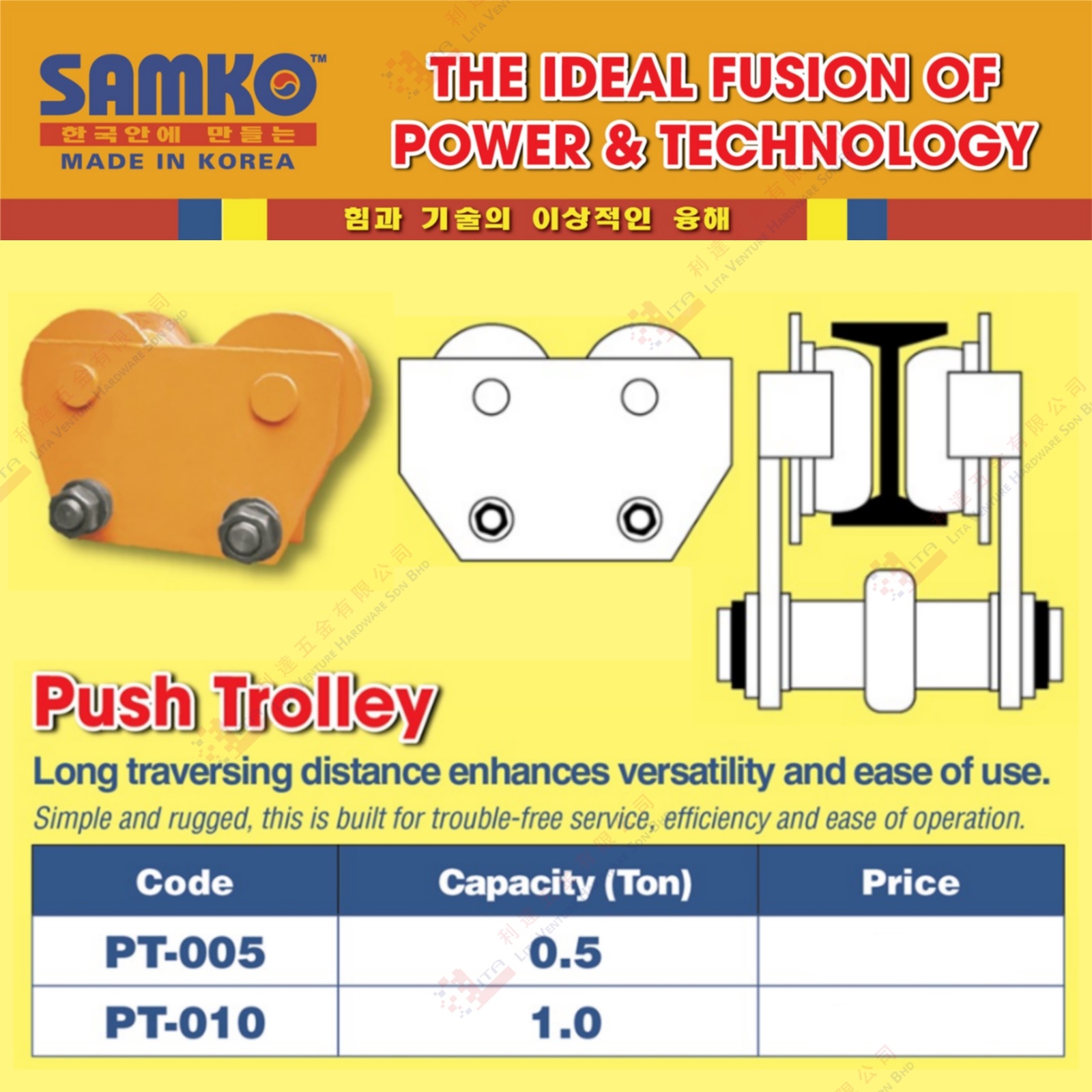 SAMKO BRAND PUSH TROLLEY - PT005 PT010