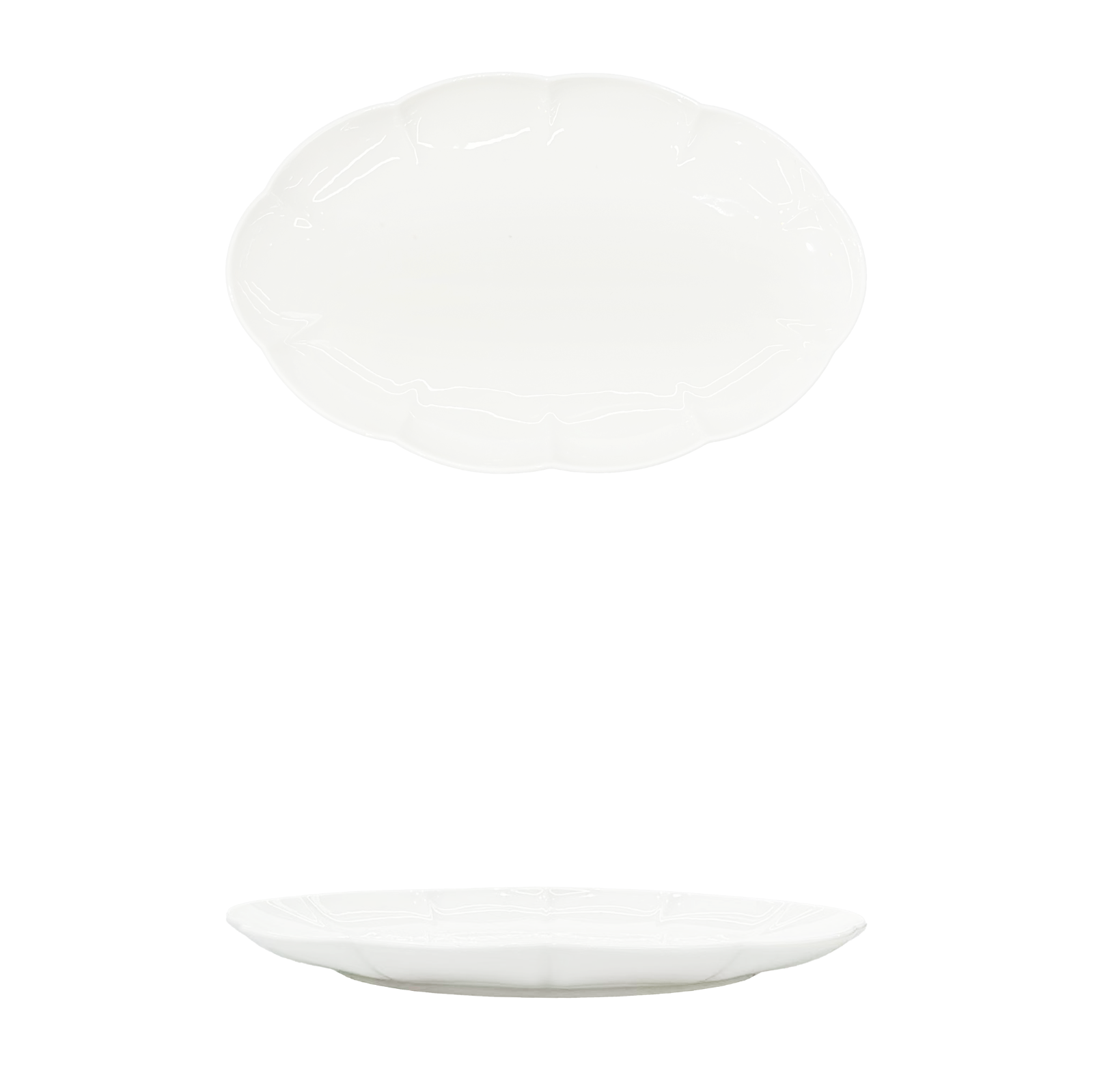 YX-BC-12'' Blooming Oval Shallow Plate 12 绽放椭圆浅盘