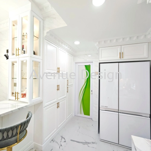 White English Profile Door Kitchen Cabinet & Fridge Wall Cabinet In Shah Alam