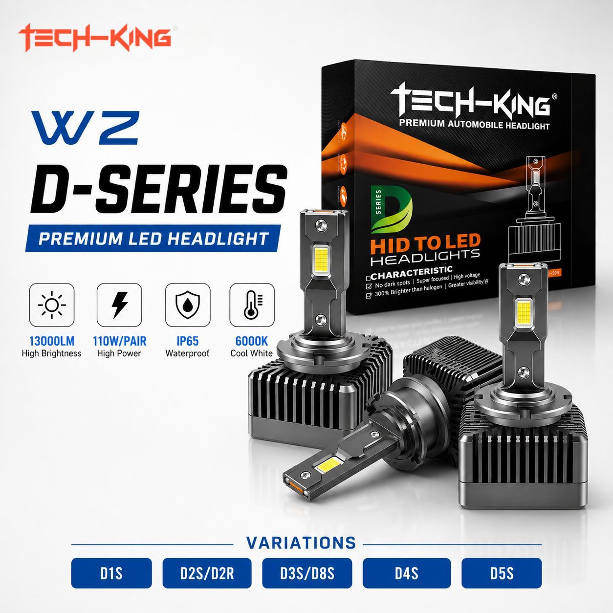 TECH KING WZ D-SERIES LED HEADLIGHT WITH CANBUS