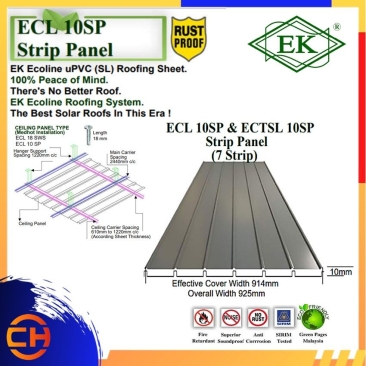 EK Ecoline uPVC (SL) Roofing Sheet ECL 10SP & ECTSL 10SP  (7 Strip) Strip Panel