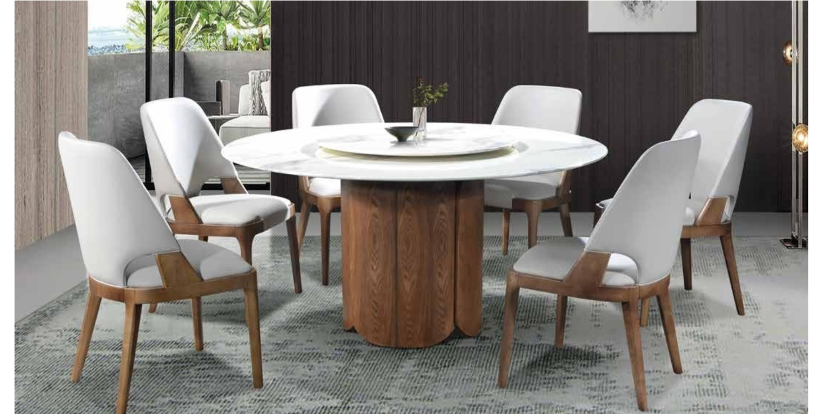 DINING SET (PLZ MT-920-B + 2332(LEG))