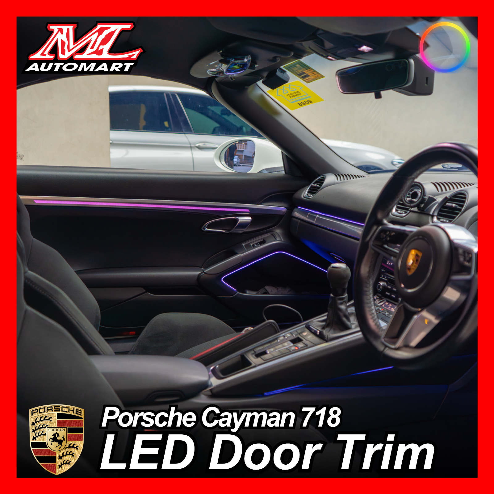 Porsche Cayman & Boxster 718 Ambient Light : LED Door Trim