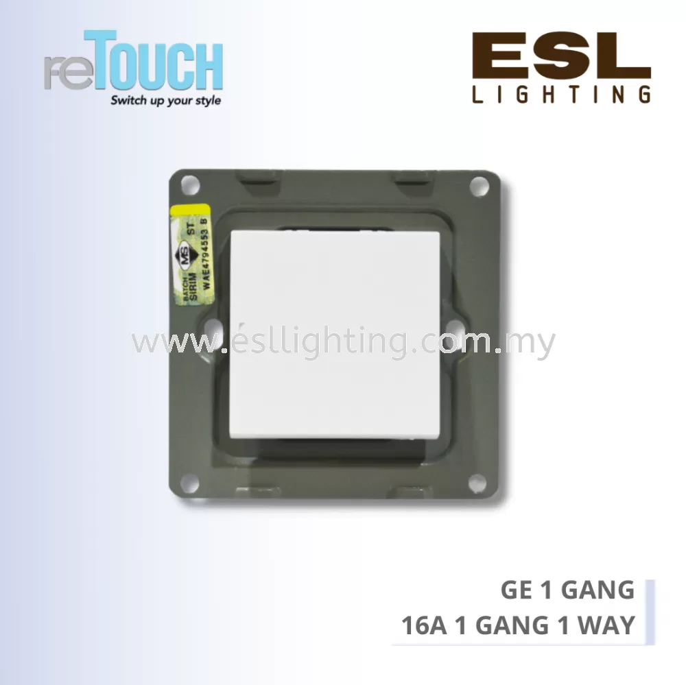 RETOUCH GRAND ELEMENTS - GE 1 GANG - E/SW011W-GW – 16A 1 GANG 1 WAY