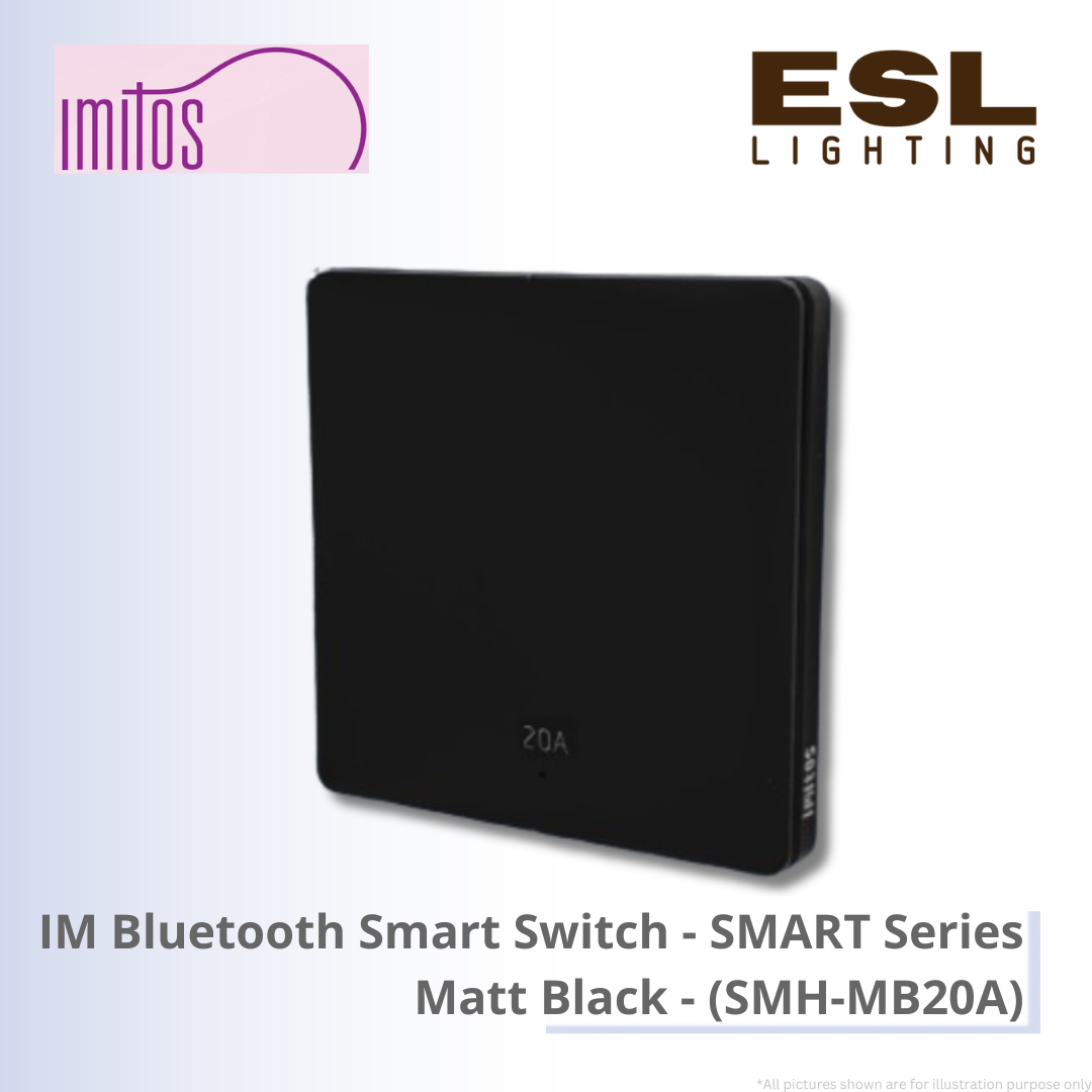 IMITOS IM Bluetooth Smart Switch (Neutral Wire Required) SMART Series Matt Black - SMH-MB20A