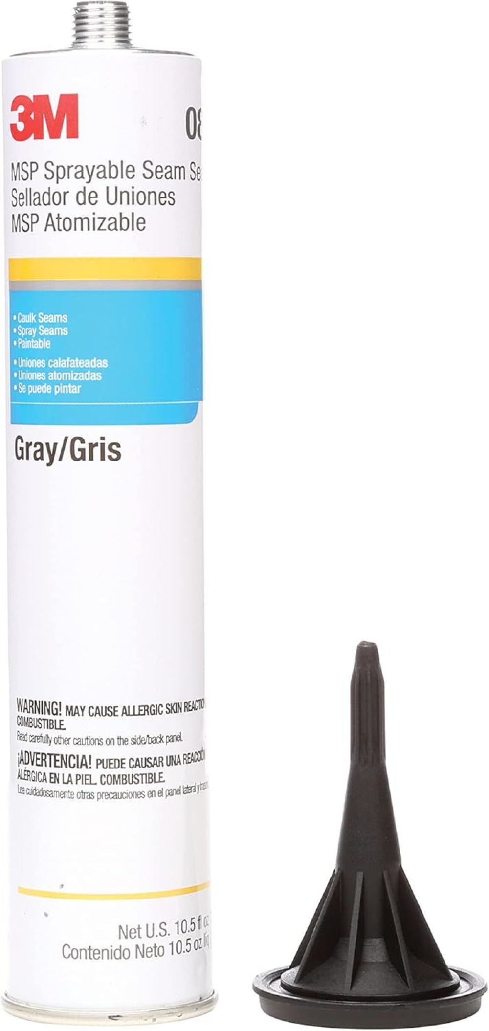 3M™ MSP Sprayable Seam Sealer 08374, Gray, 10.5 FL OZ Cartridge 6/Case