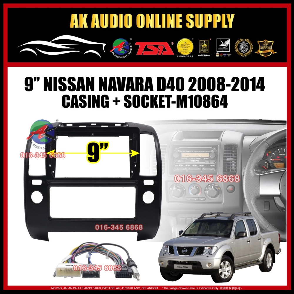 Nissan Navara D40 2008 - 2014 Android Player 9" inch Casing + Socket - M10864