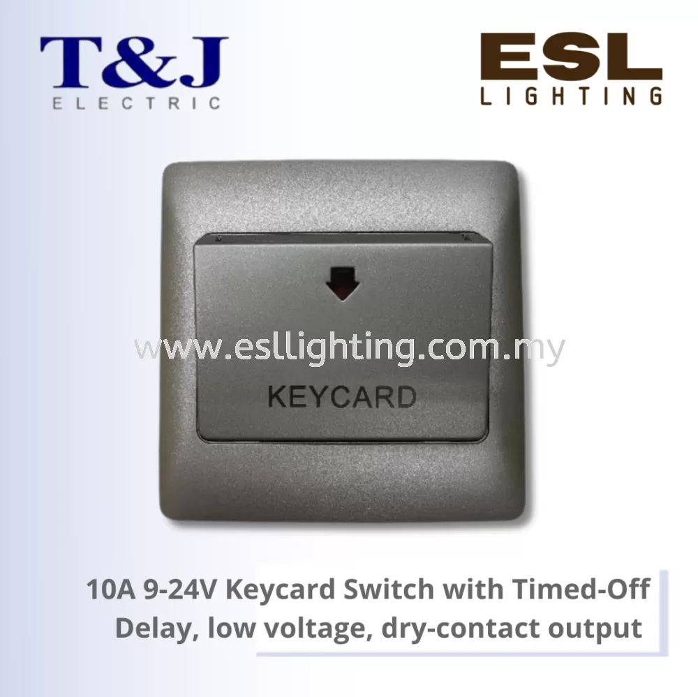 T&J RADIANCE SERIES 10A 9-24V Keycard Switch with Timed-Off Delay, low voltage, dry-contact output - K6-KT9-D / K6-KT9-SBL-D / K6-KT9-MSB-D