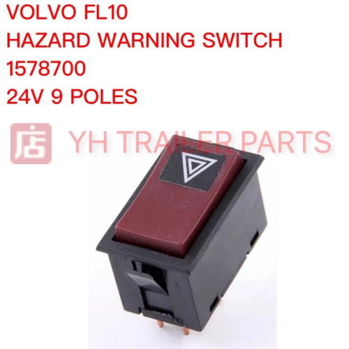 HAZARD WARNING SWITCH 24V 9 POLES