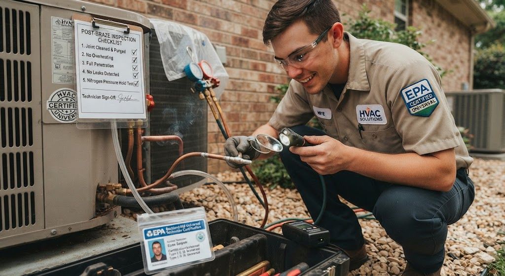 HVAC brazing split air conditioner inspection checklist