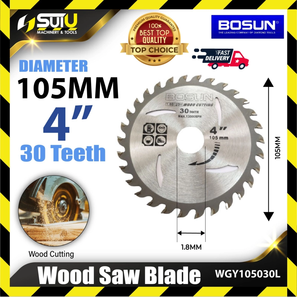 BOSUN WGY105030L 4" / 105MM 30 Teeth Wood Saw Blade / Cutting Blade