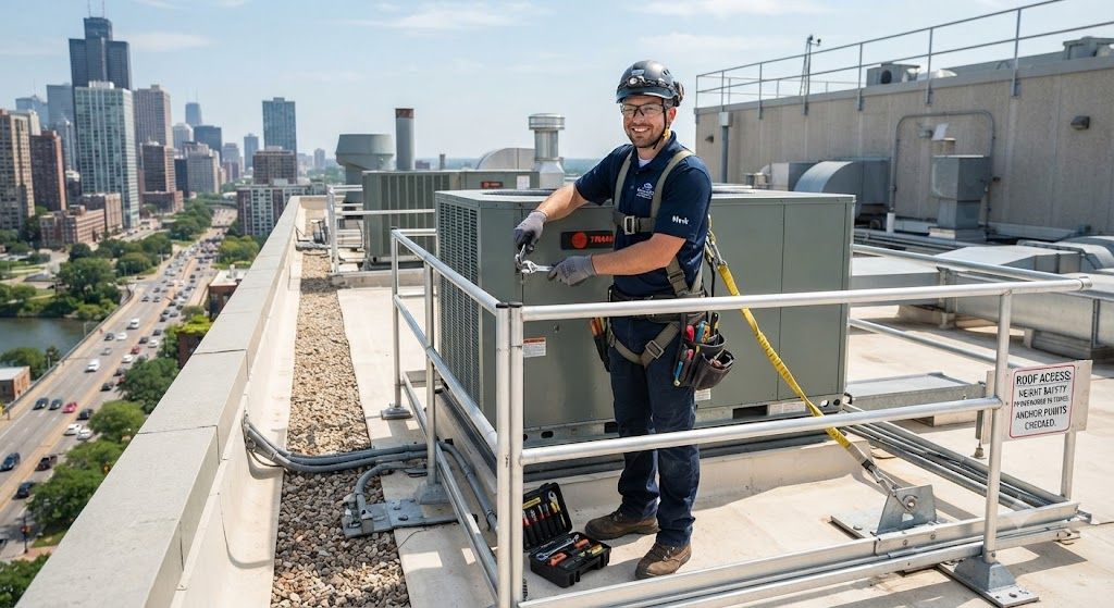 commercial aircond technician height safety procedures