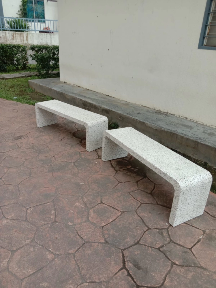 Stone Benches Concrete Bench | Terrazo Marble Bench For Outdoor | Deliver to Condominium Residency In Seri Kembangan Selangor